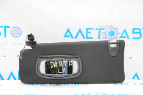 Left visor Dodge Dart 13-16 black with backlight, without hook