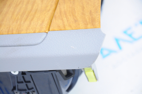 Center console trim with cup holder Toyota Highlander 08-10 gray, light wood, broken fasteners, scratches