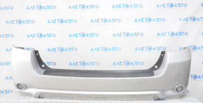 Rear bumper bare Toyota Highlander 08-10 silver, broken fastening, pressed, worn, tear