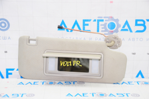 Right visor Chevrolet Volt 11-15 light gray, without hook, without plug, for dry cleaning