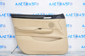 Door trim card front left BMW X3 F25 11-17 beige leather, peeled handle, torn