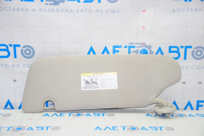 Right visor Dodge Grand Caravan 11-20 gray, without hook, tear, broken mirror frame