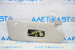 Right visor Dodge Grand Caravan 11-20 gray, without hook, tear, broken mirror frame