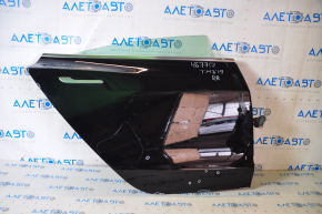 Door assembly rear right Tesla Model 3 18-20 black PBSB, chips, scratches on the edge, paint blistered
