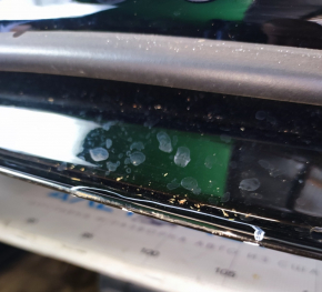 Door assembly rear right Tesla Model 3 18-20 black PBSB, chips, scratches on the edge, paint blistered