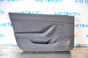 Door trim card front left Tesla Model 3 18-20 leather black, with window lift control and door opening button, worn leather