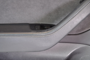 Door trim card front left Tesla Model 3 18-20 leather black, with window lift control and door opening button, worn leather
