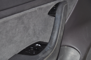 Door trim card front left Tesla Model 3 18-20 leather black, with window lift control and door opening button, worn leather