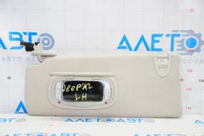 Left visor Jeep Cherokee KL 14-18 gray, without hook, for dry cleaning