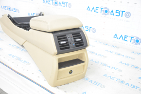 Central console armrest and cup holders BMW X3 F25 11-17 leather beige