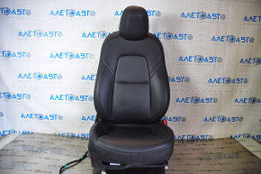 Passenger seat Tesla Model 3 18- leather black, with airbag, electric, heated, with tensioner, scratches on plastic