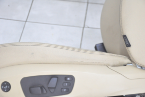 Driver's seat BMW X3 F25 11-17 with AIRBAG, beige leather, electric, heating, memory, cracks in leather