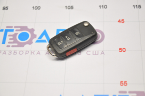 Key VW Passat b7 12-15 USA 4 buttons, folding, no emblem, pokes