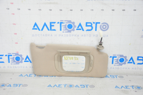 Right sun visor for Lexus RX300 RX330 RX350 RX400h 04-09, beige, without hook