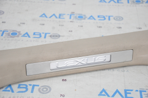 Door sill trim with backlight rear right Lexus RX300 RX330 RX350 RX400h 04-09 beige, scratches
