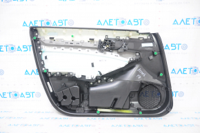 Door trim card front right Honda Accord 18-22 black-gray, armrest gray leather, wood insert
