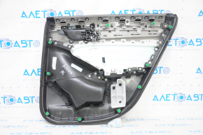 Door trim card rear left Honda Accord 18-22 black-gray, armrest gray leather, wood insert, worn