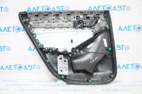 Door trim card rear right Honda Accord 18-22 black-gray, armrest gray leather, wood insert