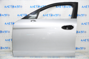Front left door Porsche Panamera 10-16 aluminum, silver M7U, with window lifter, with triangle glass, with door trims, butt, cracked varnish on trim