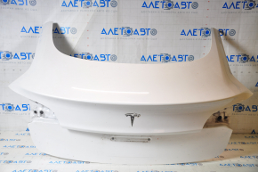 Tesla Model 3 21 bare trunk lid - electric white PPSW, scratches on edge and corners