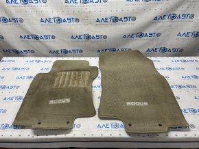 Set of floor mats Nissan Rogue 14-20 rag beige, dry cleanable