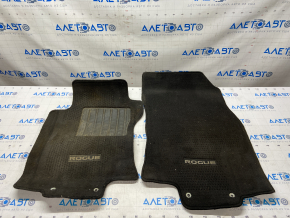 Set of floor mats Nissan Rogue 14-20 cloth black, dry cleanable