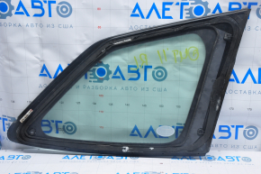 Window blind glass rear left Subaru Outback 10-14 green tint, tears in seal, scratches on chrome