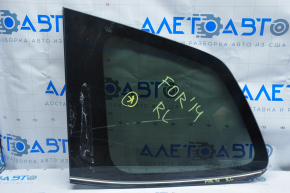 Window blind glass rear left Subaru Forester 14-18 SJ molding chrome, glass black tint, seal peeled off