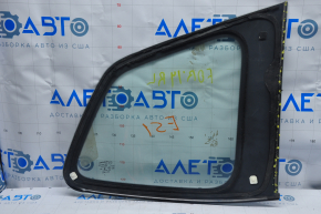 Window blind glass rear left Subaru Forester 14-18 SJ molding matte, glass green tint, molding fold, missing seal