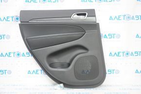 Door trim card rear left Jeep Grand Cherokee WK2 17- black, with black insert leather, armrest leather, molding with chrome, under matt black wood, scratch