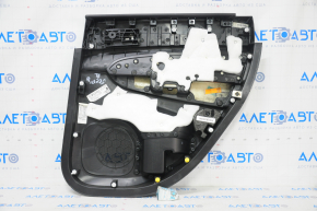 Door trim card rear left Jeep Grand Cherokee WK2 17- black, with black insert leather, armrest leather, molding with chrome, under matt black wood, scratch