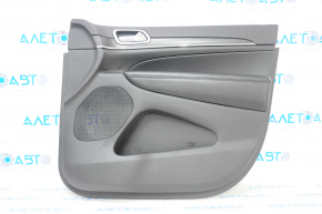 Door trim card front right Jeep Grand Cherokee WK2 17- black, with black insert leather, armrest leather, molding with chrome, under matt black wood, scratch