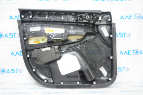 Door trim card front right Jeep Grand Cherokee WK2 17- black, with black insert leather, armrest leather, molding with chrome, under matt black wood, scratch