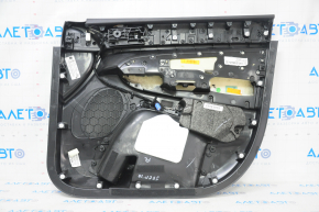 Door trim card front left Jeep Grand Cherokee WK2 17- black, with black insert leather, armrest leather, molding with chrome, under matt black wood, scratches