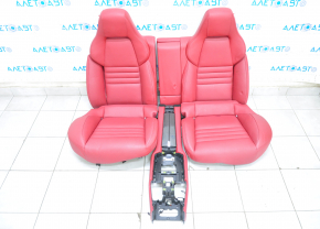 Complete set of seats Porsche Panamera 10-16 with airbag, electric, heating, ventilation, memory, red leather, Sport, + interior cards set, + central console front, rear, scratches, need