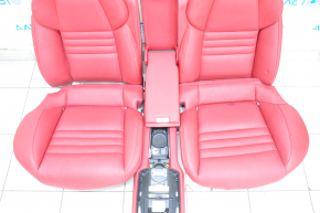 Complete set of seats Porsche Panamera 10-16 with airbag, electric, heating, ventilation, memory, red leather, Sport, + interior cards set, + central console front, rear, scratches, need