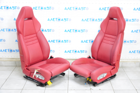 Complete set of seats Porsche Panamera 10-16 with airbag, electric, heating, ventilation, memory, red leather, Sport, + interior cards set, + central console front, rear, scratches, need