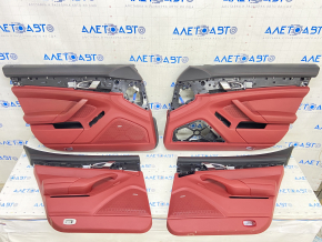Complete set of seats Porsche Panamera 10-16 with airbag, electric, heating, ventilation, memory, red leather, Sport, + interior cards set, + central console front, rear, scratches, need