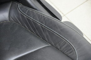 Driver's seat Chevrolet Volt 16- with airbag, mechanical, leather black, blue stitching, heated, worn