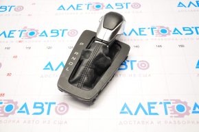 Automatic transmission knob with shifter cover Ford Focus mk3 15-18 rest, leather, black cover, chrome swelled