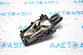 Automatic transmission knob with shifter cover Ford Focus mk3 15-18 rest, leather, black cover, chrome swelled