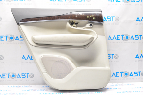 Door trim card rear left Volvo XC90 16-22 gray leather, handle mount broken, punctures, pressed, scratches, for dry cleaning