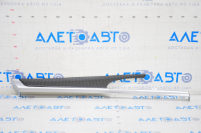 Molding door trim card rear left Porsche Panamera 10-16 chrome with carbon, worn