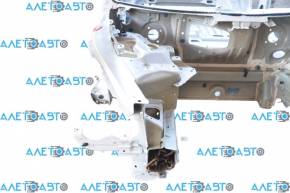 Tesla Model 3 18 front right quarter on body, white PPSW, dent on threshold