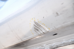 Tesla Model 3 18 front right quarter on body, white PPSW, dent on threshold
