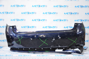 Bare rear bumper Lexus ES300h 13-18 for parking sensors, blue, torn, dented, fracture is strong