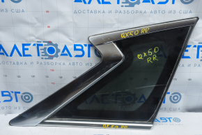 Window blind glass rear right Infiniti QX50 19- scratches on chrome