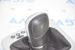 Automatic transmission knob with shifter cover VW Tiguan 09-17 leather black, chrome cover, scratches