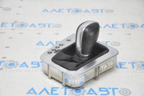 Automatic transmission knob with shifter cover VW Tiguan 09-17 leather black, chrome cover, scratches