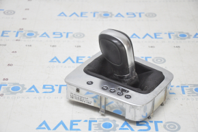 Automatic transmission knob with shifter cover VW Tiguan 09-17 leather black, chrome cover, scratches